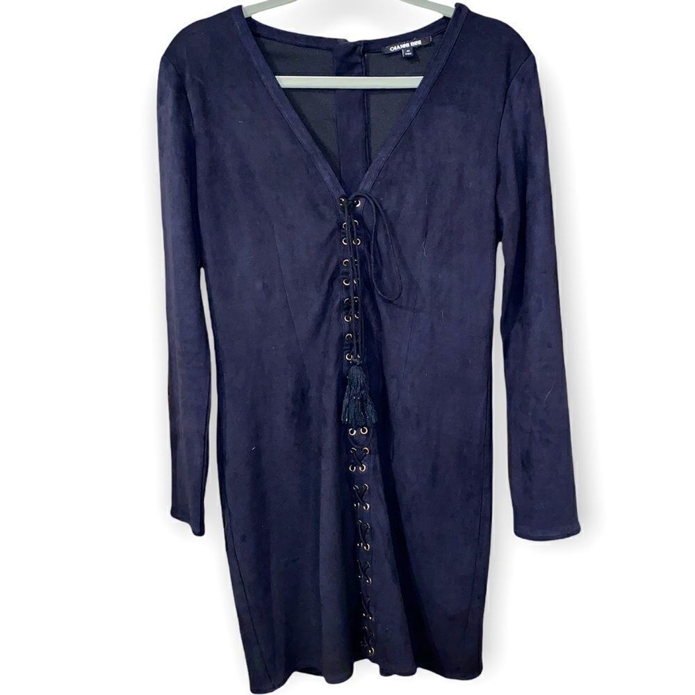 Gianni Bini (M) Black Long Sleeve Lace Up Dress